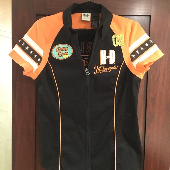 Harley Davidson Tops - Harley Davidson woman’s zip shirt